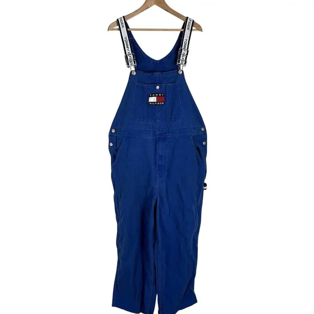 Vintage Tommy Hilfiger Denim Overalls, Sz L 90’s Jean Overalls